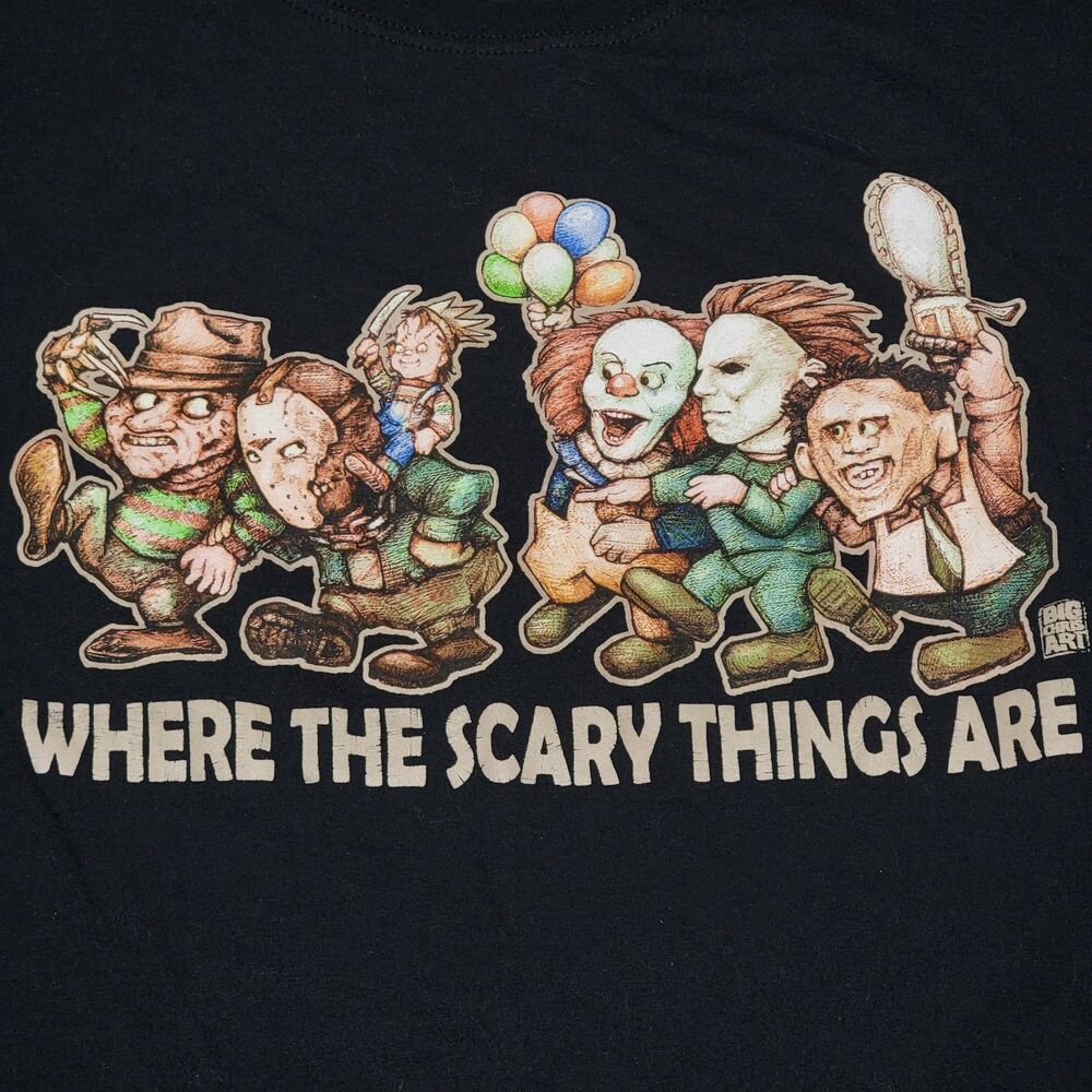 GDA Get Down Art SS Black Unisex Tee "Where The Scary Things Are" - Size Large